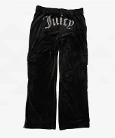 Juicy Couture Bling Licorice Velour Cargo Track Pants