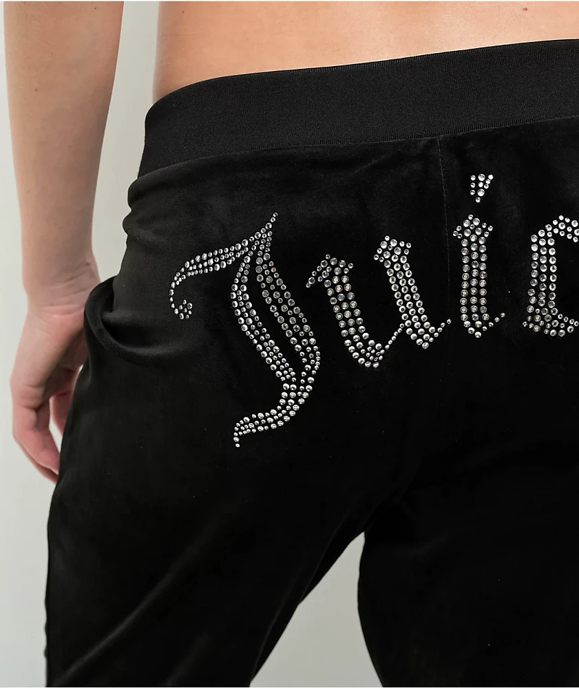 Juicy Couture Bling Licorice Velour Track Pants