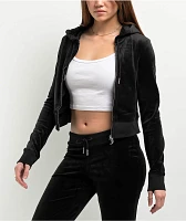 Juicy Couture Bling Licorice Velour Zip Hoodie