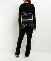 Juicy Couture Bling Licorice Velour Zip Hoodie