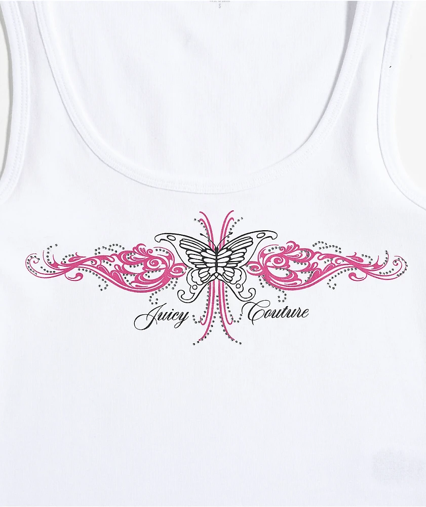 Juicy Couture Butterfly White Crop Tank Top