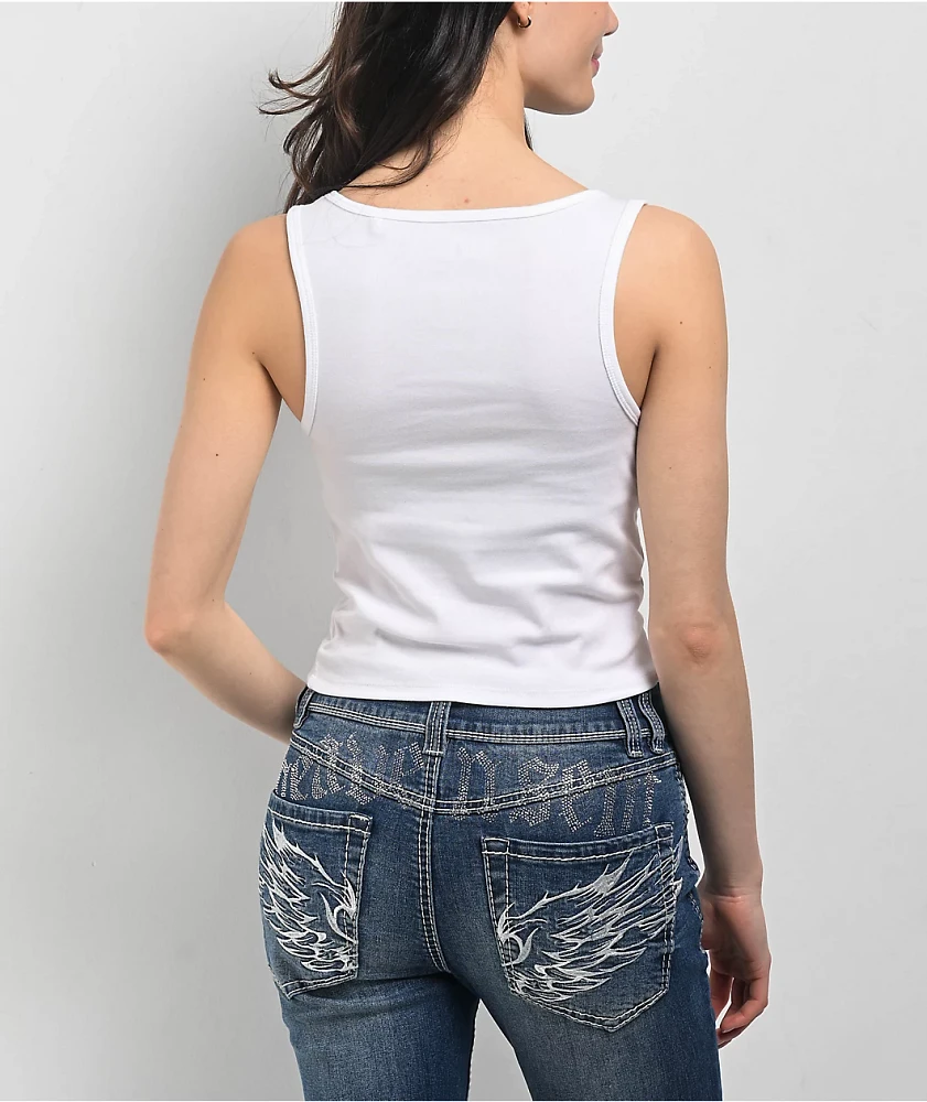 Juicy Couture Butterfly White Crop Tank Top