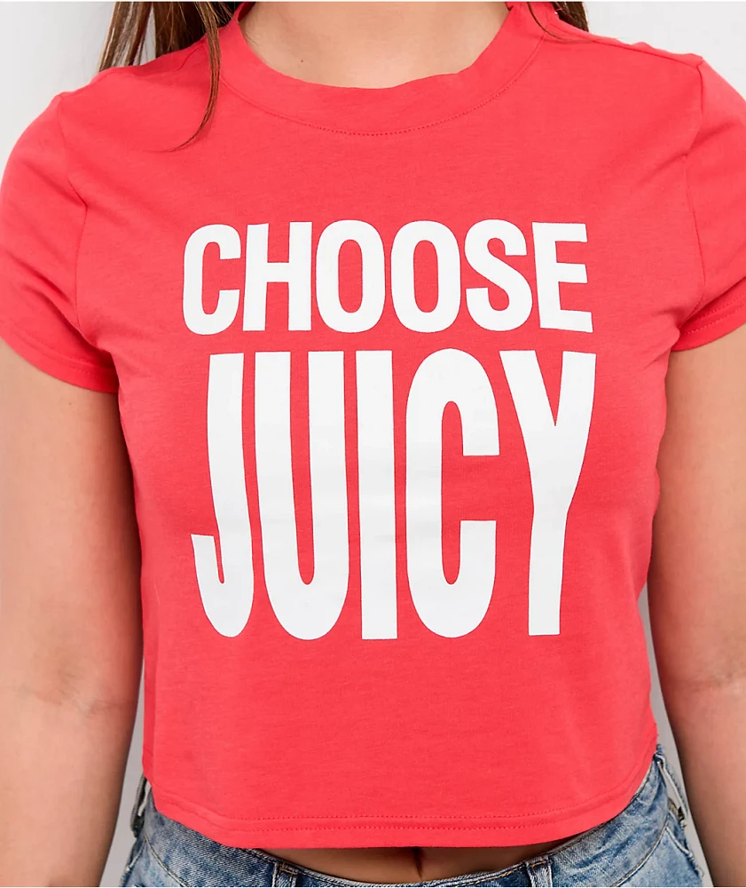 Juicy Couture Choose Red Crop T-Shirt