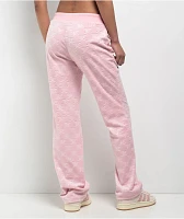 Juicy Couture Embossed Whisper Pink Velour Track Pants