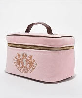 Juicy Couture Foil Logo Pink Velour Makeup Bag