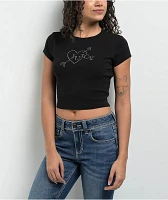 Juicy Couture Heart & Arrow Licorice Crop T-Shirt