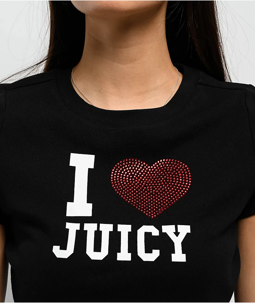 Juicy Couture I Love Juicy Black Crop T-Shirt