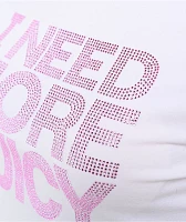 Juicy Couture I Need More White Crop T-Shirt