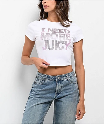 Juicy Couture I Need More White Crop T-Shirt
