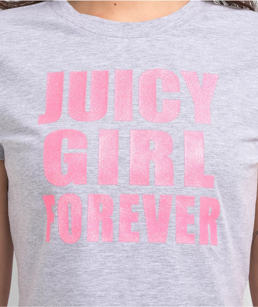 Juicy Couture Juicy Girl Grey Crop T-Shirt