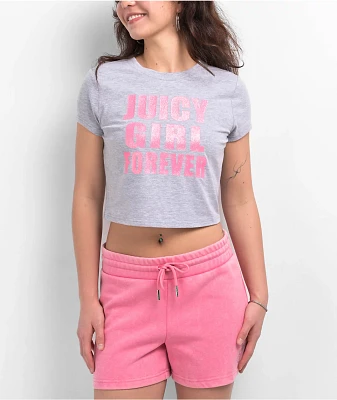 Juicy Couture Juicy Girl Grey Crop T-Shirt