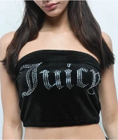 Juicy Couture Luxe Velour Black Tube Top