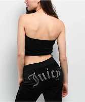 Juicy Couture Luxe Velour Black Tube Top