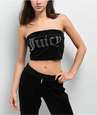 Juicy Couture Luxe Velour Black Tube Top