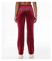 Juicy Couture OG Big Bling Coco Red Velour Track Pants