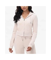 Juicy Couture OG Big Bling Crystal Velour Zip Hoodie
