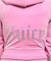 Juicy Couture OG Big Bling Fanciful Velour Zip Hoodie