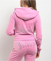 Juicy Couture OG Big Bling Fanciful Velour Zip Hoodie