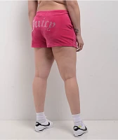 Juicy Couture OG Big Bling Free Love Velour Track Shorts