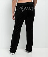 Juicy Couture OG Big Bling Licorice Velour Track Pants