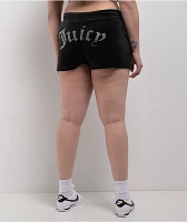 Juicy Couture OG Big Bling Licorice Velour Track Shorts