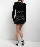 Juicy Couture OG Big Bling Licorice Velour Zip Hoodie