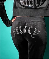 Juicy Couture OG Big Bling Licorice Velour Zip Hoodie