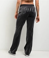 Juicy Couture OG Big Bling Titanium Velour Track Pants