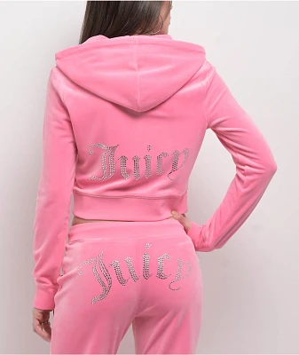 Juicy Couture OG Bling Hot Hot Velour Zip Hoodie