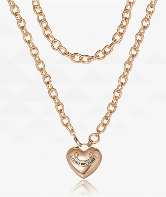 Juicy Couture Puff Heart Goldtone Necklace