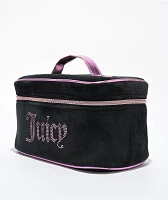 Juicy Couture Rhinestone Logo Black Velour Makeup Bag