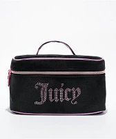 Juicy Couture Rhinestone Logo Black Velour Makeup Bag