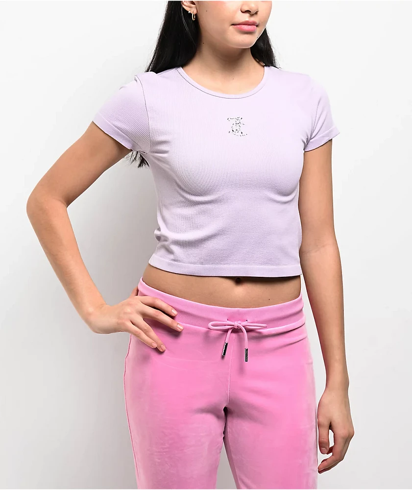 Juicy Couture Seamless Orchid Petal Crop T-Shirt