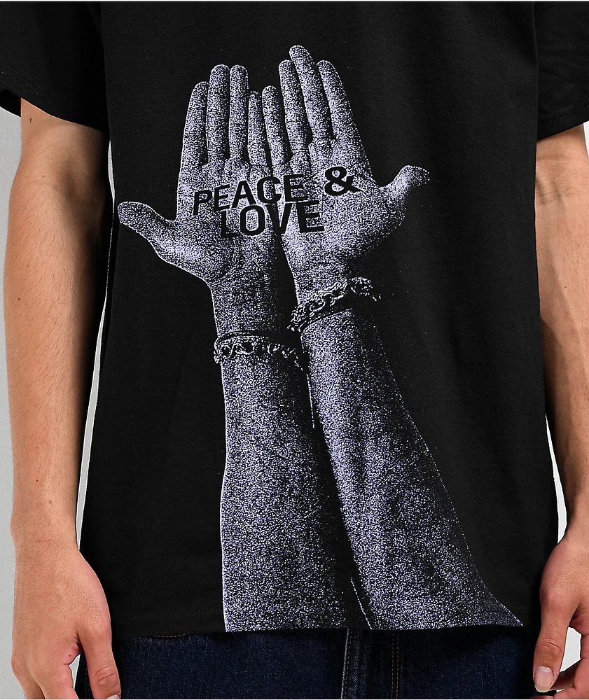 Just Have Fun Peace And Love Black T-Shirt