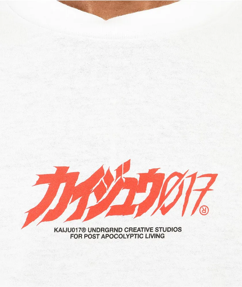 KAIJU017 Destroy White T-Shirt