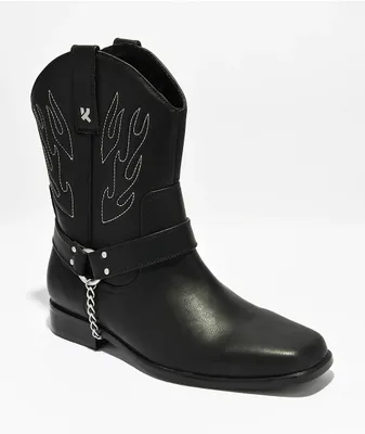 KOI Broken Bronco Black Cowboy Boots