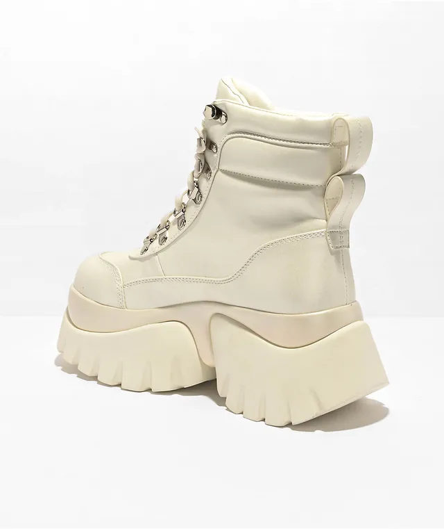 KOI Boned Catch White Platform Boots
