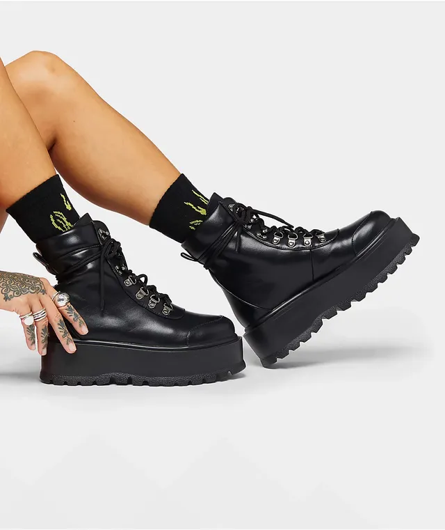 KOI Hydra Black Platform Boots