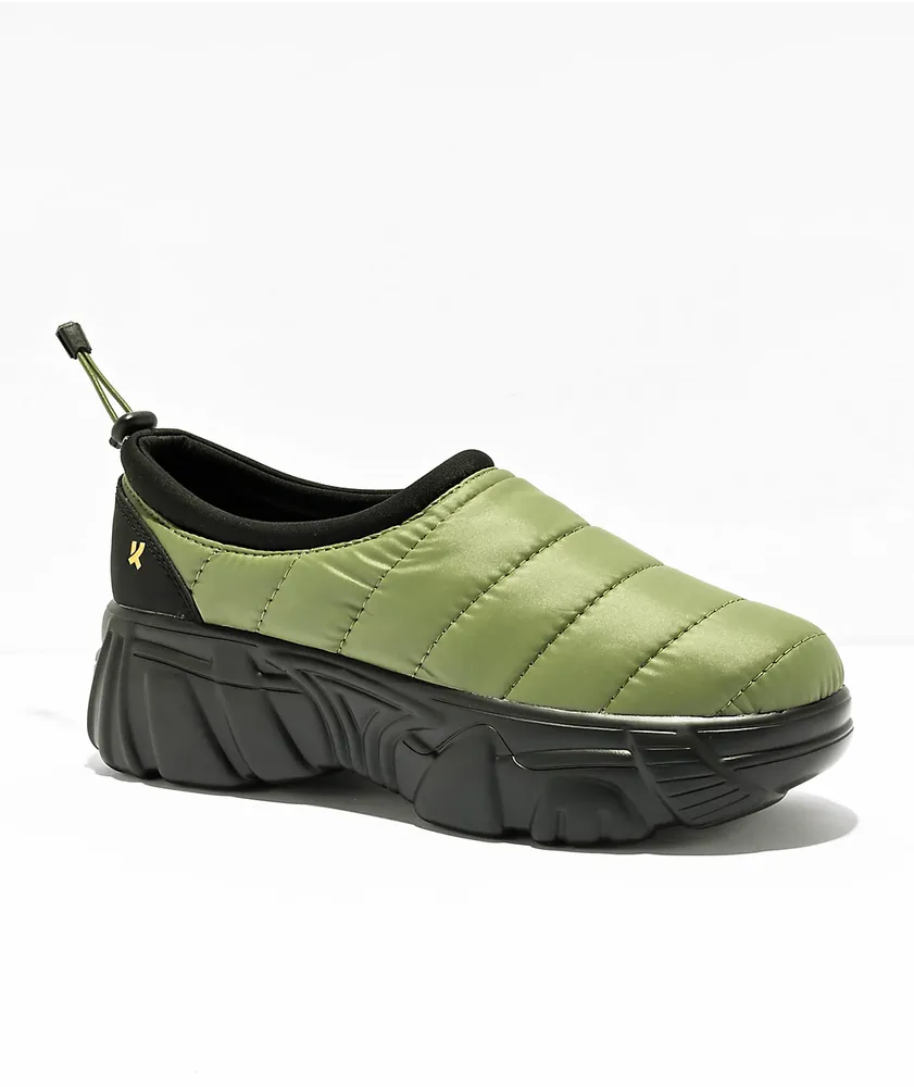 KOI Imitator Khaki Green Platform Puffer Shoes 