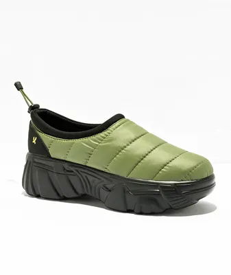 KOI Imitator Khaki Green Platform Puffer Shoes