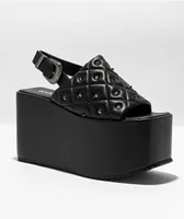 KOI Imperial Web Black Mega Platform Sandals