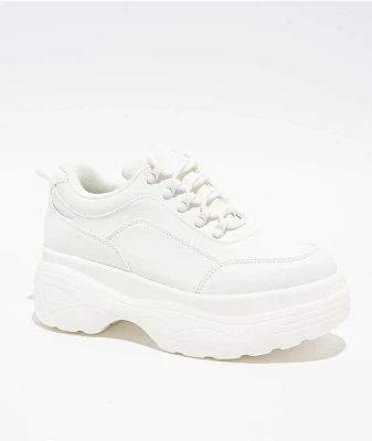 KOI Jennie Striker Chunky Bubble White Platform Shoes