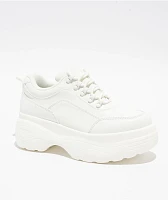 KOI Jennie Striker Chunky Bubble White Platform Shoes