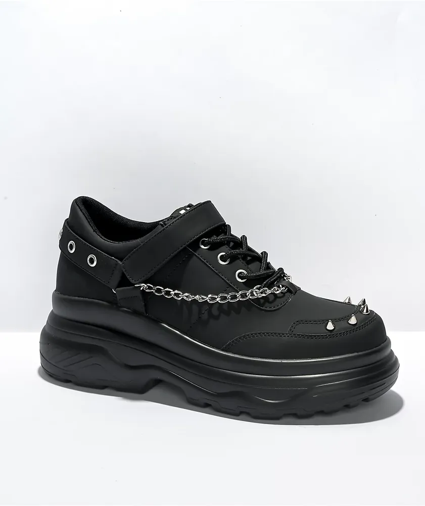 KOI Parador Grunge Black Platform Shoes