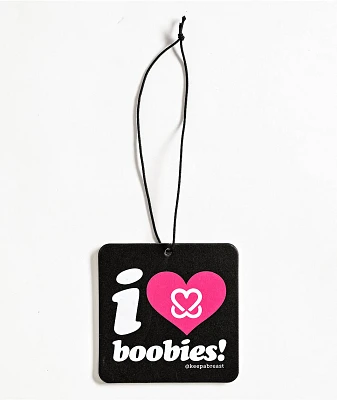 Keep A Breast Foundation I Heart Boobies AF Black Air Freshener