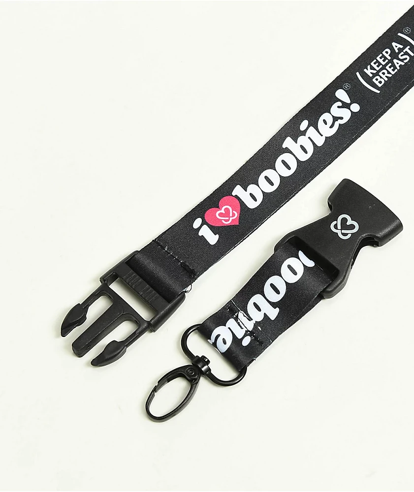 Keep A Breast Foundation I Heart Boobies Black & White Lanyard