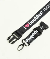 Keep A Breast Foundation I Heart Boobies Black & White Lanyard