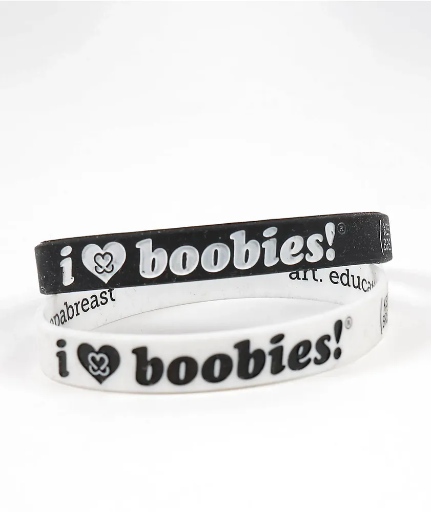 Kandi i love boobies! Bracelet Black