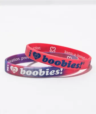 Keep A Breast Foundation I Heart Boobies Cotton Candy Mini Pack Bracelets
