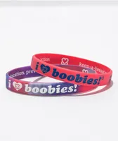 Keep A Breast Foundation I Heart Boobies Cotton Candy Mini Pack Bracelets